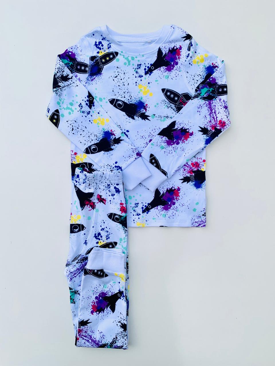 Next Printed Rockets Shirt & Trouser Set