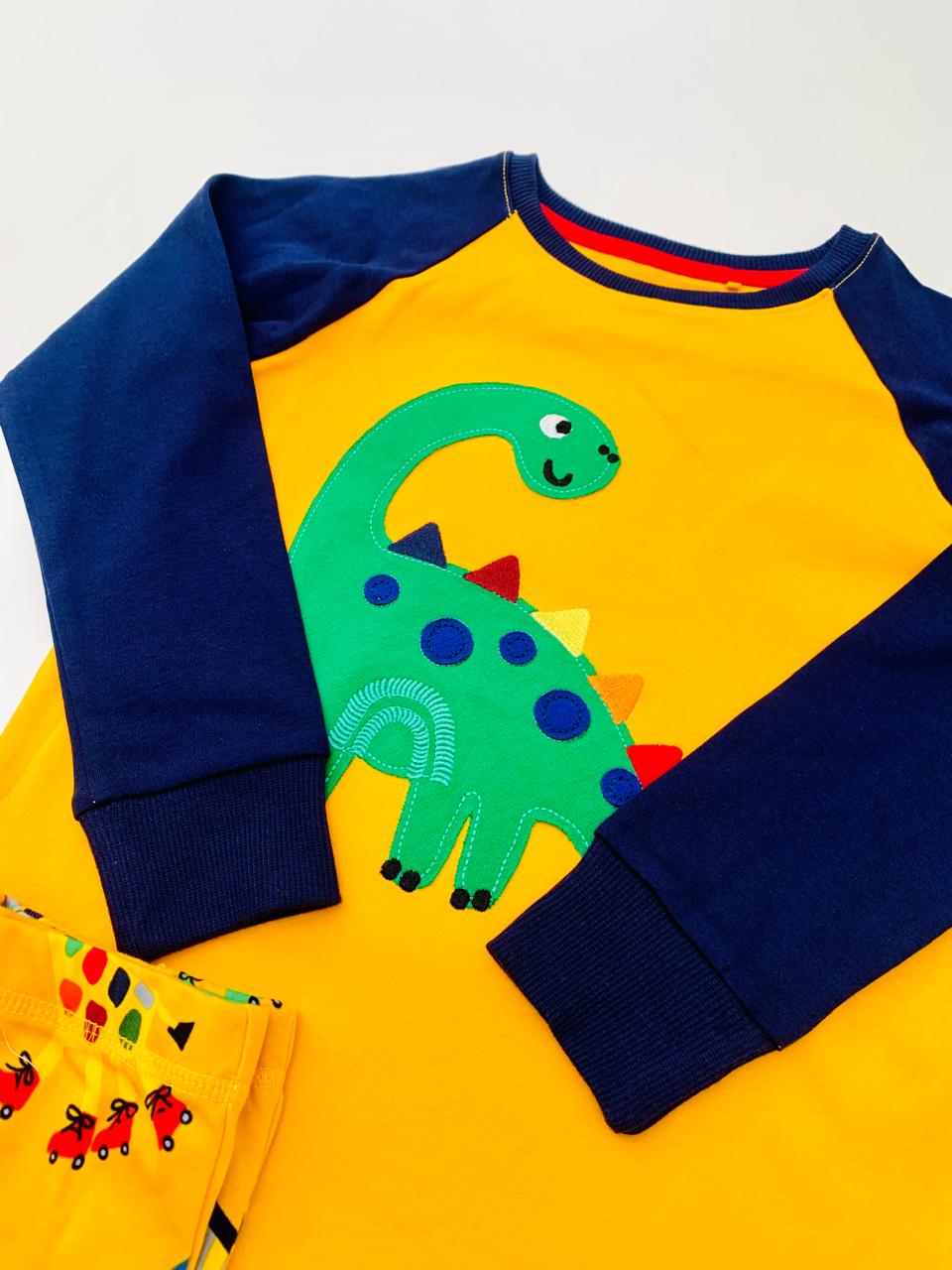 Next Appliqued Dino Shirt & Trouser Set