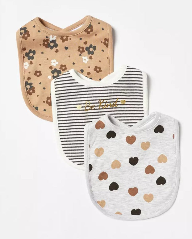 MAX Pack Of 3 Floral Bibs