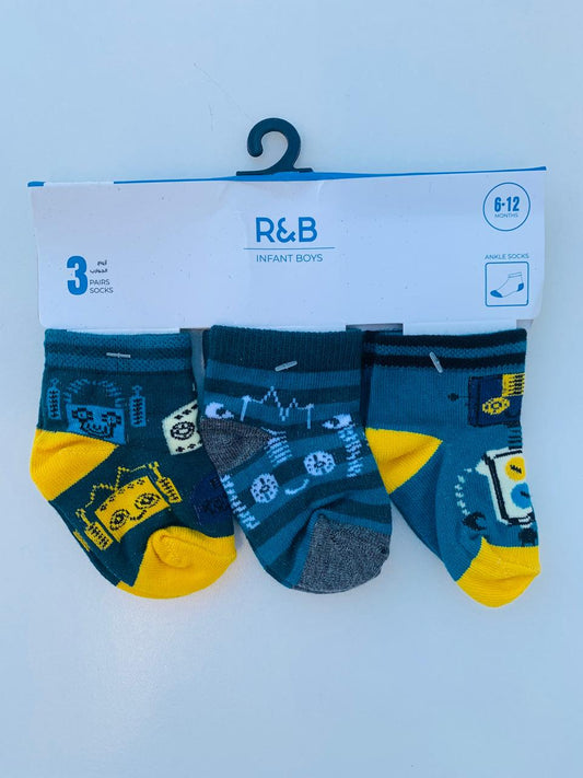 R&B Pack of 3 Socks