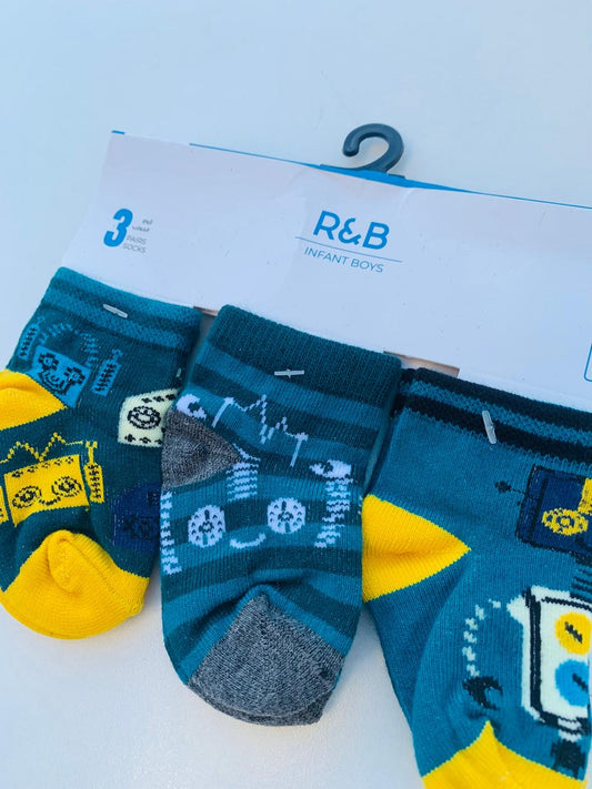 R&B Pack of 3 Socks