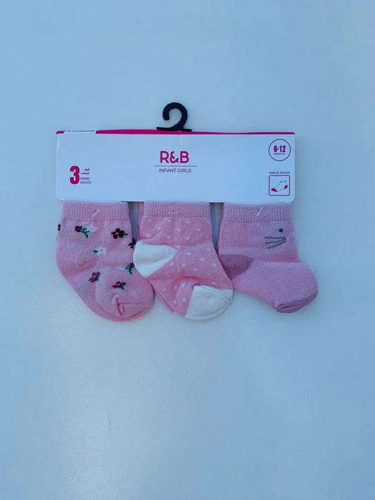 R&B Pack of 3 Socks