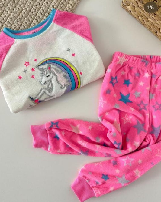 Primark Fleeced Unicorn Shirt & Trouser Set