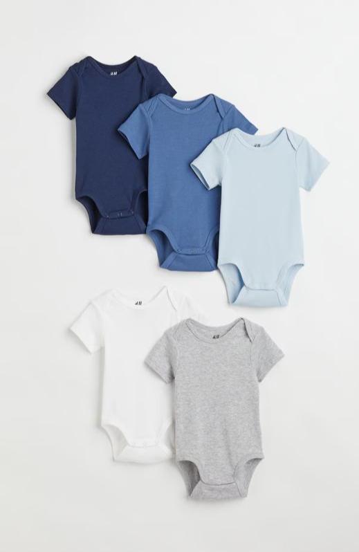 H&M Pack of 5 Half Sleeves Bodysuits