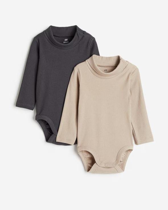 H&M Pack of 2 High neck Bodysuits