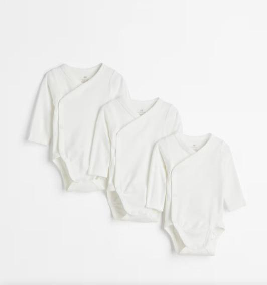 H&M Pack of 3 Full Sleeves Bodysuits