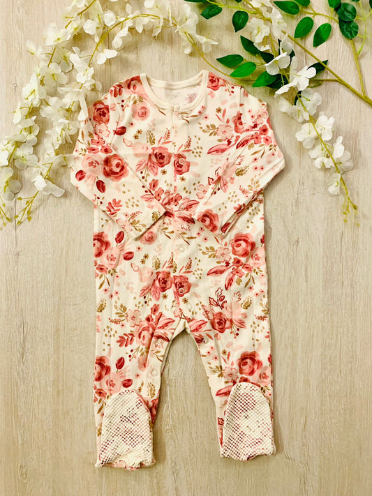 George Flowers Print Sleepsuit