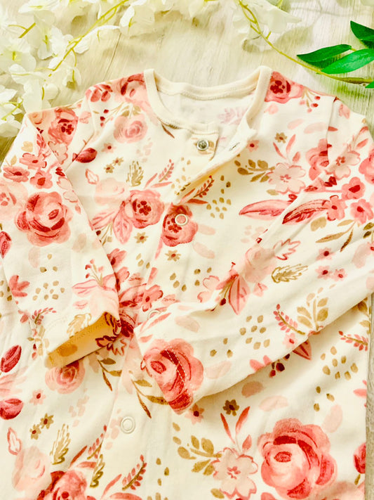 George Flowers Print Sleepsuit