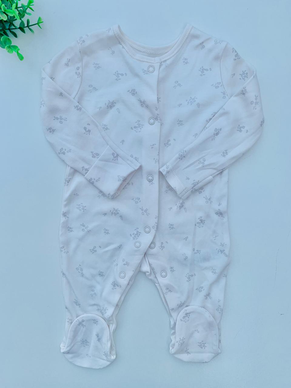 George Printed Flowers on white Sleepsuit