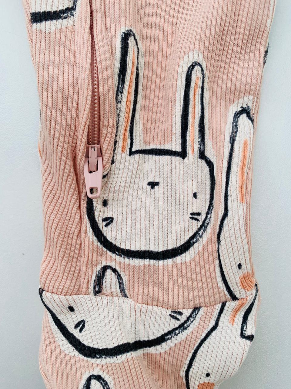 George Ribbed Bunny Faces Sleepsuit