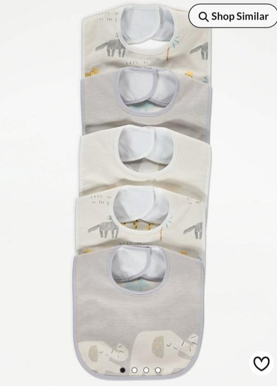 George Pack of 5 Feeding Bibs