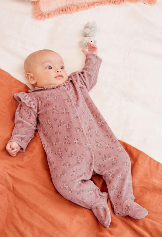 Next Velour Floral Sleepsuit