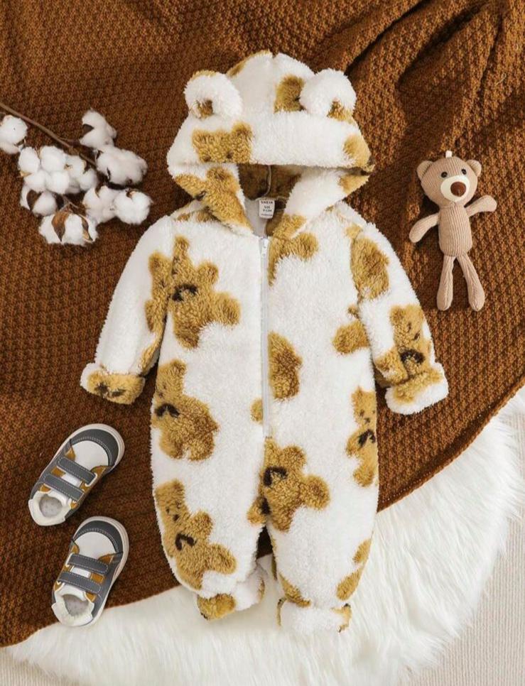 SHEIN Sherpa Bear Sleepsuit