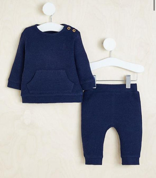 George Knitted Ribbed Shirt & Trouser Set