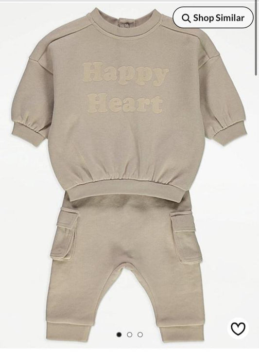 George "Happy Heart" Sweatshirt & Trouser Set
