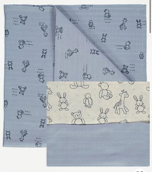 George Pack Of 3 Muslin Squares