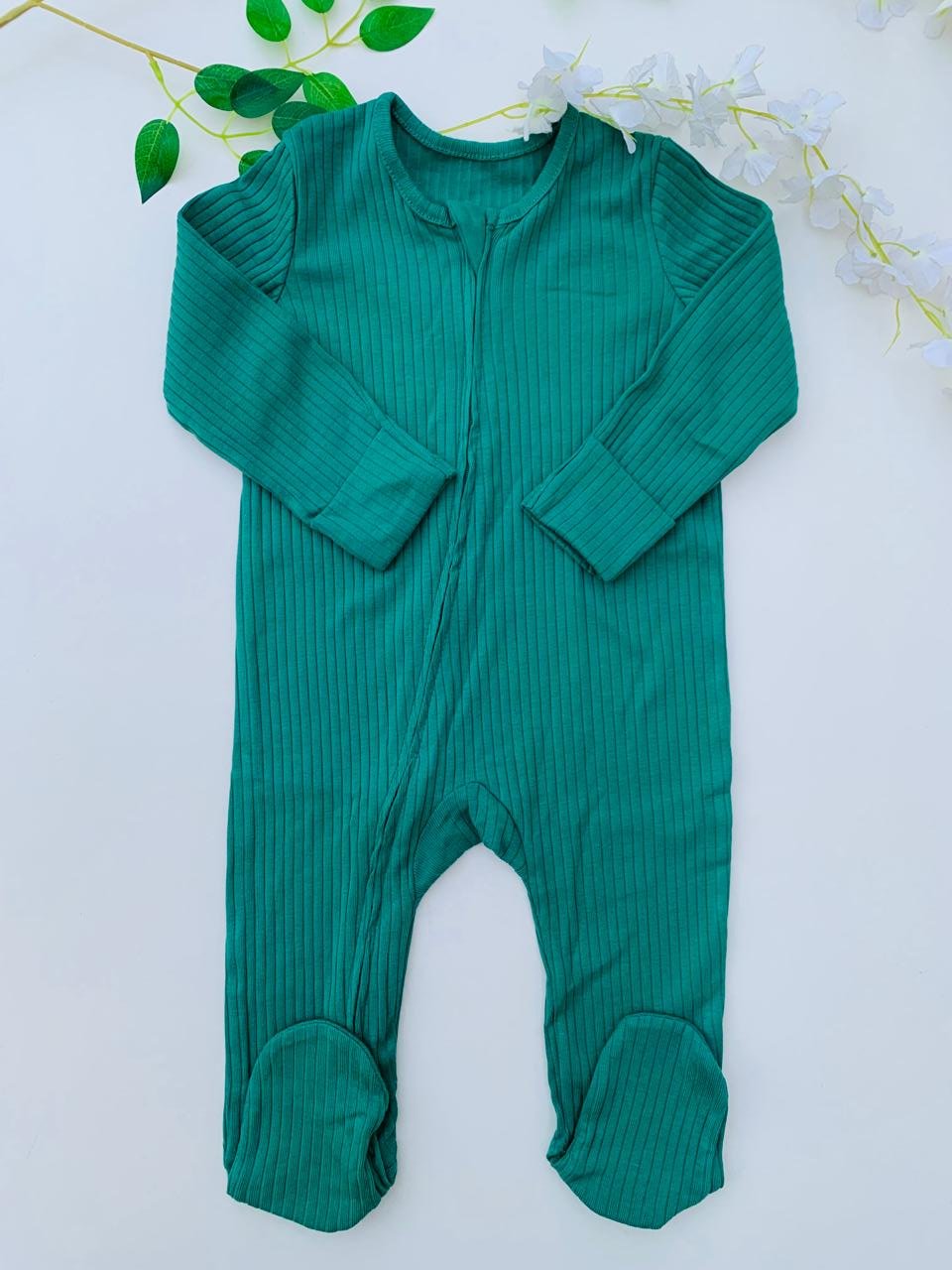 George Ribbed Cotton Sleepsuit