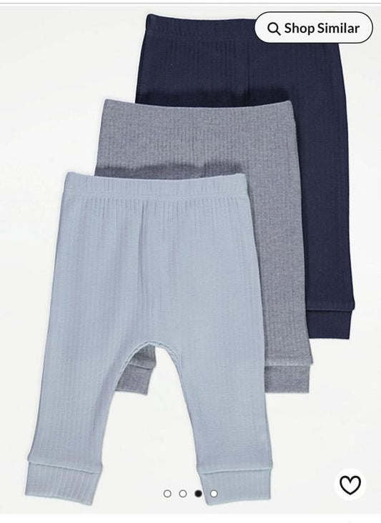 George Pack Of 3 Ribbed Trouser