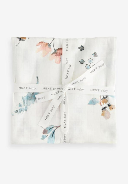 Next Cream Floral Muslin Square