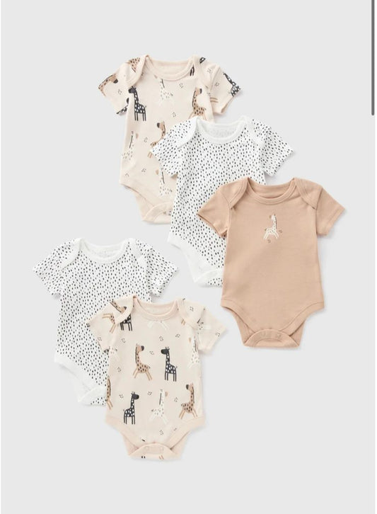 Matalan Pack of 5 Bodysuits