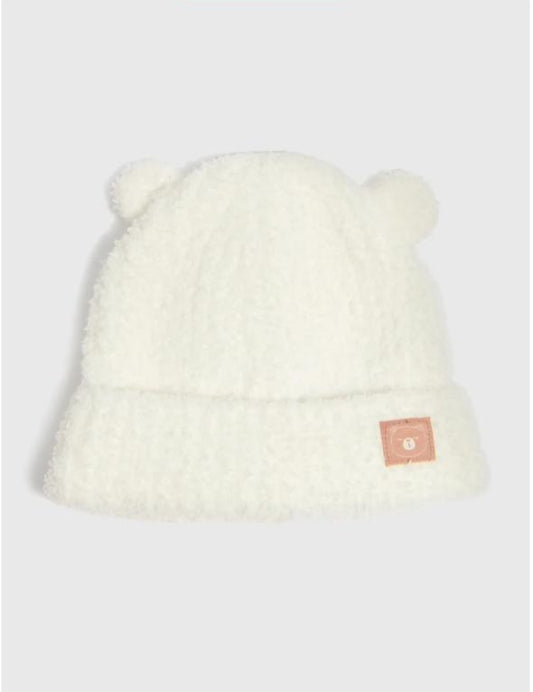 Matalan Baby Cream Fluffy Bear Cap