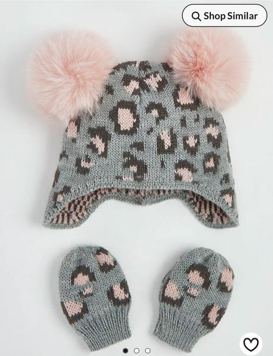 George Knitted Cap & Mittens Set