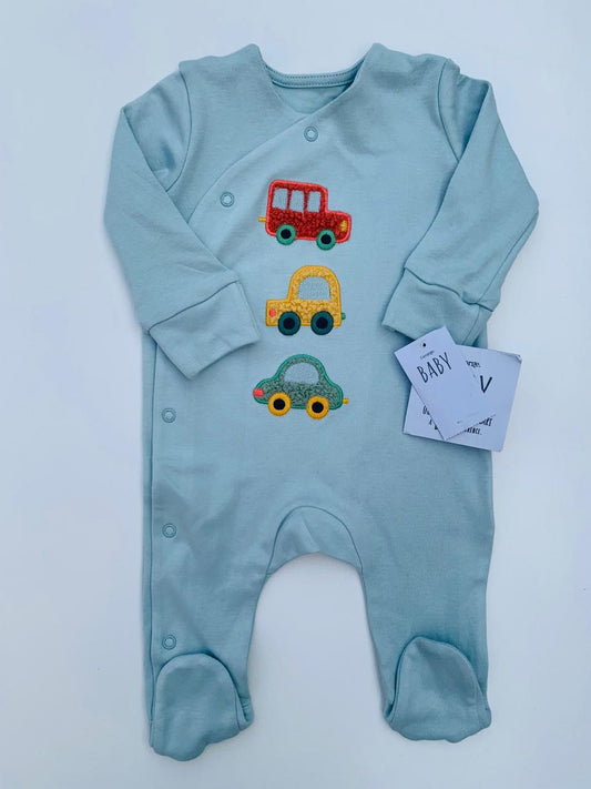 George Embroidered Cars Sleepsuit
