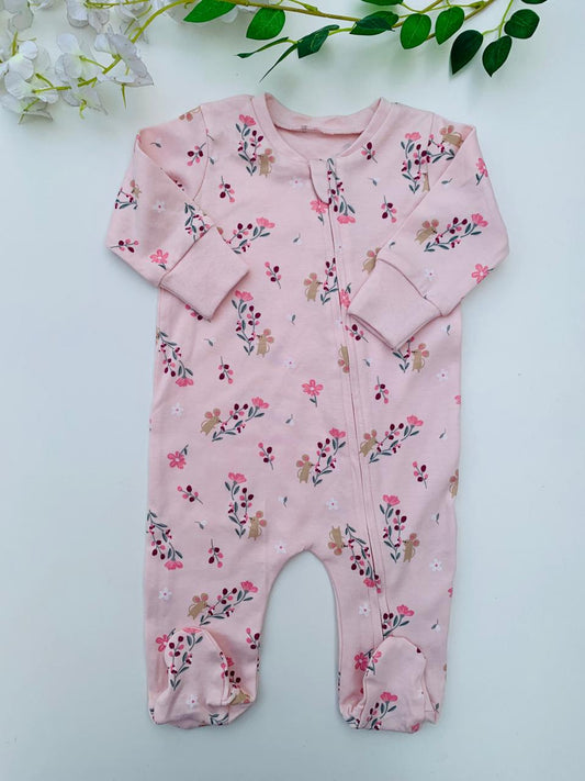 Matalan Floral Zipped Sleepsuit