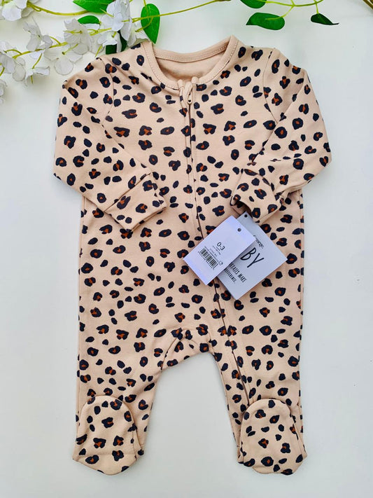 George Cheetah Print Sleepsuit