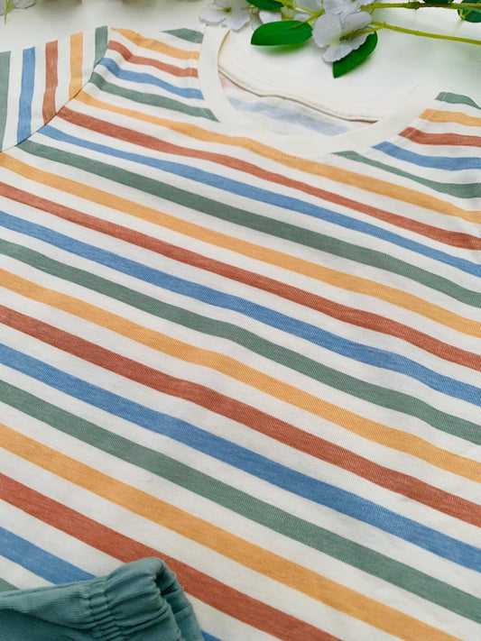 George Muted Stripe Shirt & Short Set