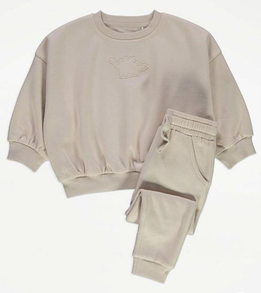 George Applique Dino  Sweatshirt &  Joggers Set