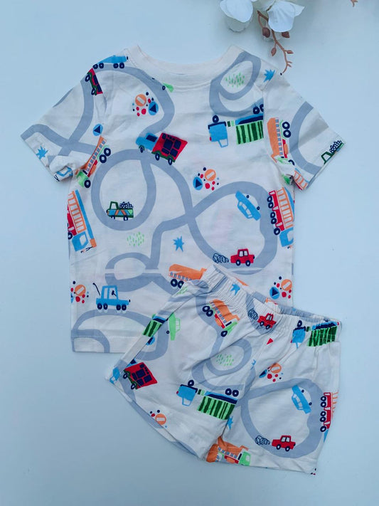 George Cars Print Shirt & Short Set