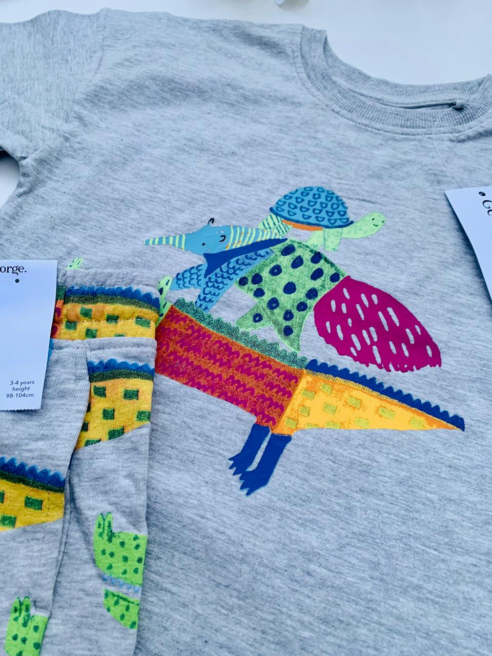 George Crocodile Print Shirt & Shorts Set