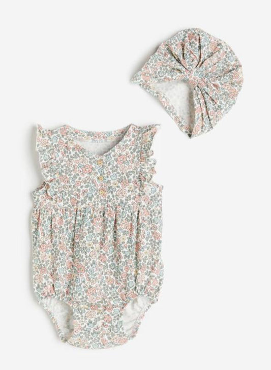 H&M 2pc Romper with Cap Set