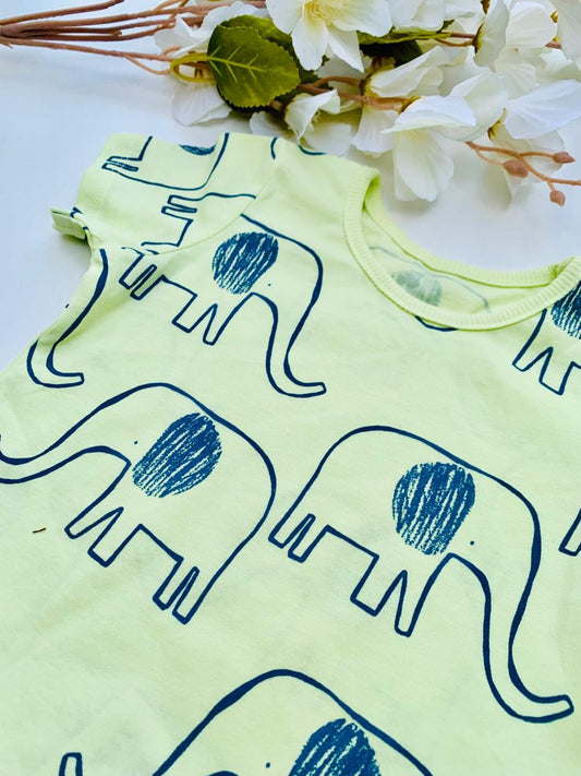 George Elephants Print Shirt & Short Set