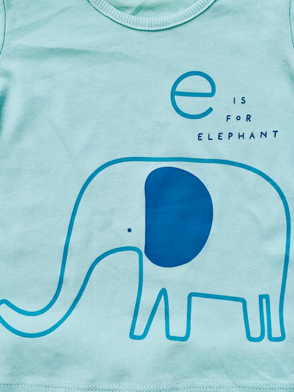George "E is for Elephant" Print Shirt & Short Set