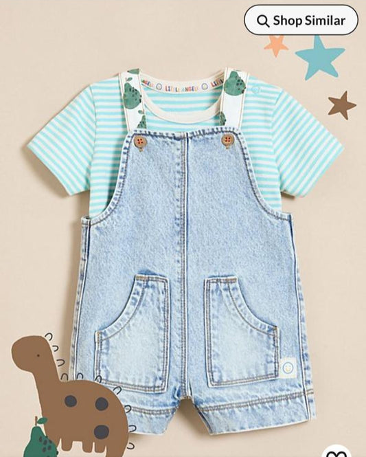 George Denim Dungarees with Shirt
