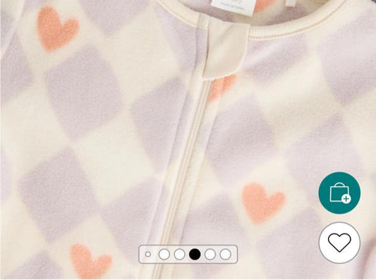 Next Fleece Hearts Print  Sleepsuit