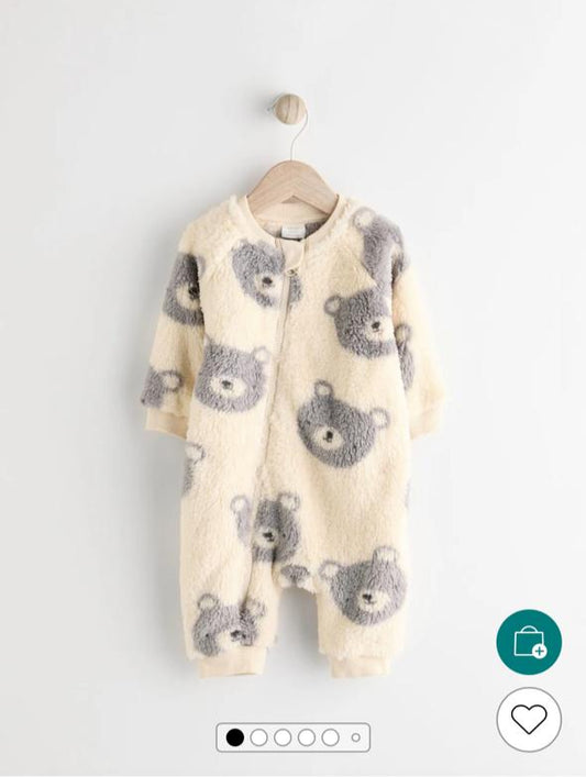 Next Sherpa Bear Sleepsuit