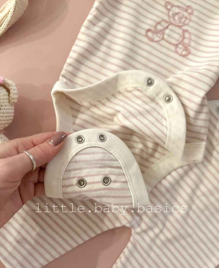 George Embroided Bear Bodysuit With Trouser Set