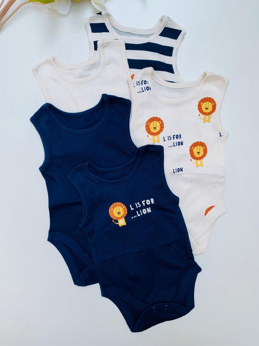 George Pack Of 5 “L is for Lion” Bodysuits