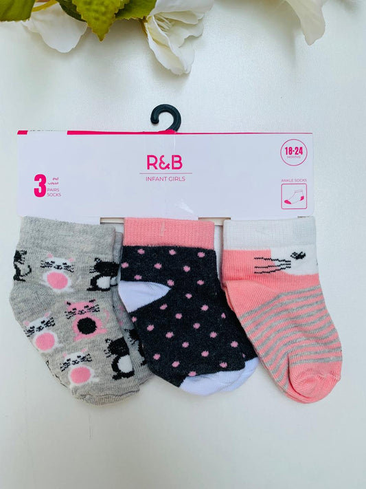 R&B Pack of 3 Socks