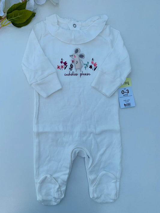Matalan Embroided Mouse Sleepsuit