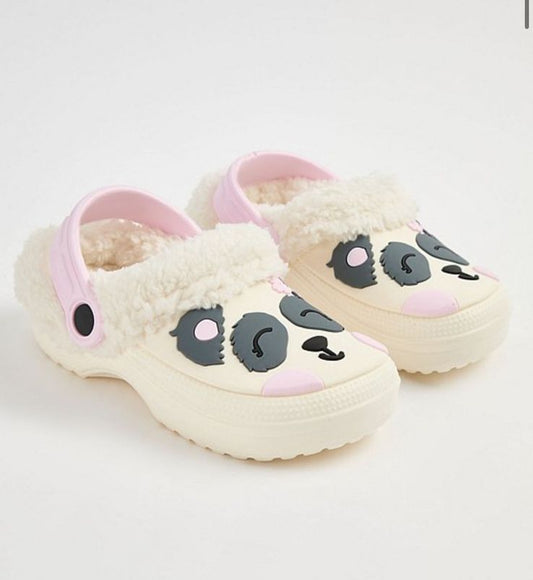 George Panda Faux Fur Clogs