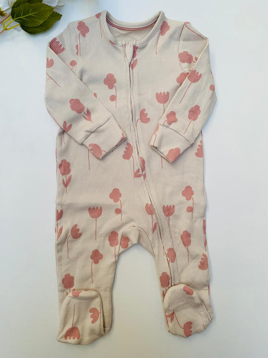 George Floral Zipped Sleepsuit