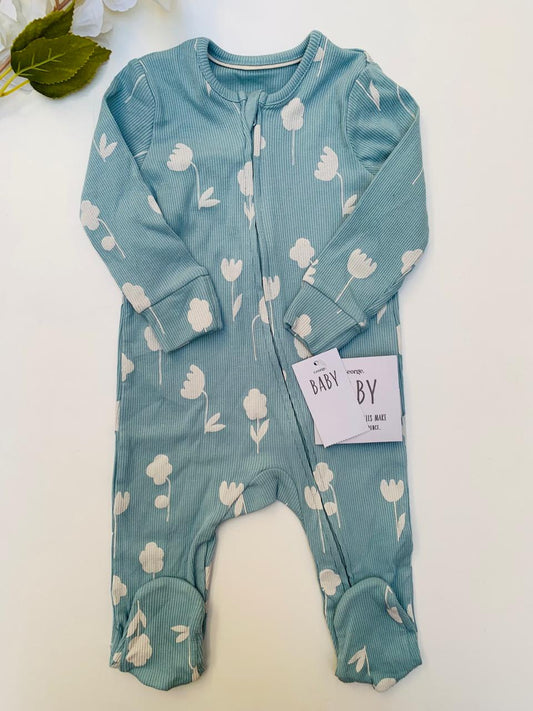 George Floral Zipped Sleepsuit