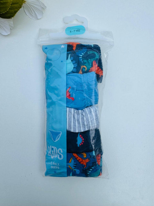Matalan Pack Of 5 Dino Briefs