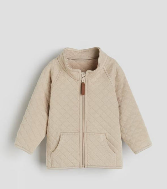 H&M Beige Quilted Zipper Jacket