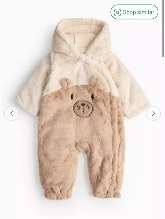 TU Clothing Bear Furry Pram Suit