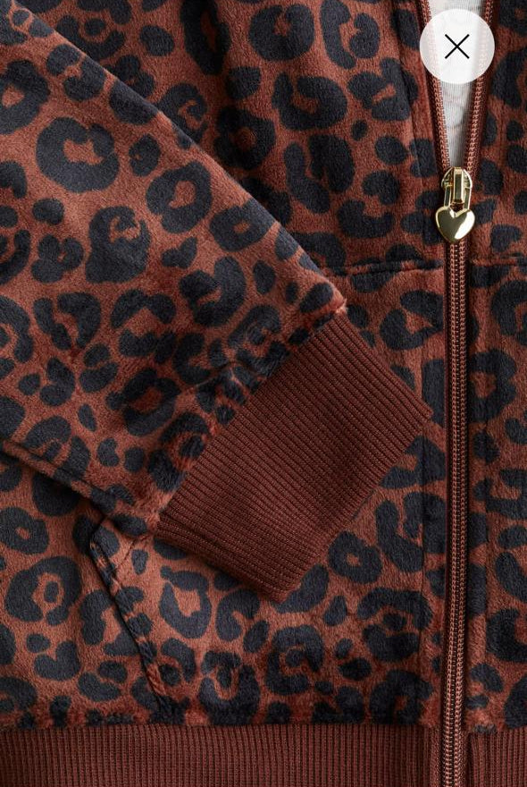 H&M Cheetah Velour zipped Jacket
